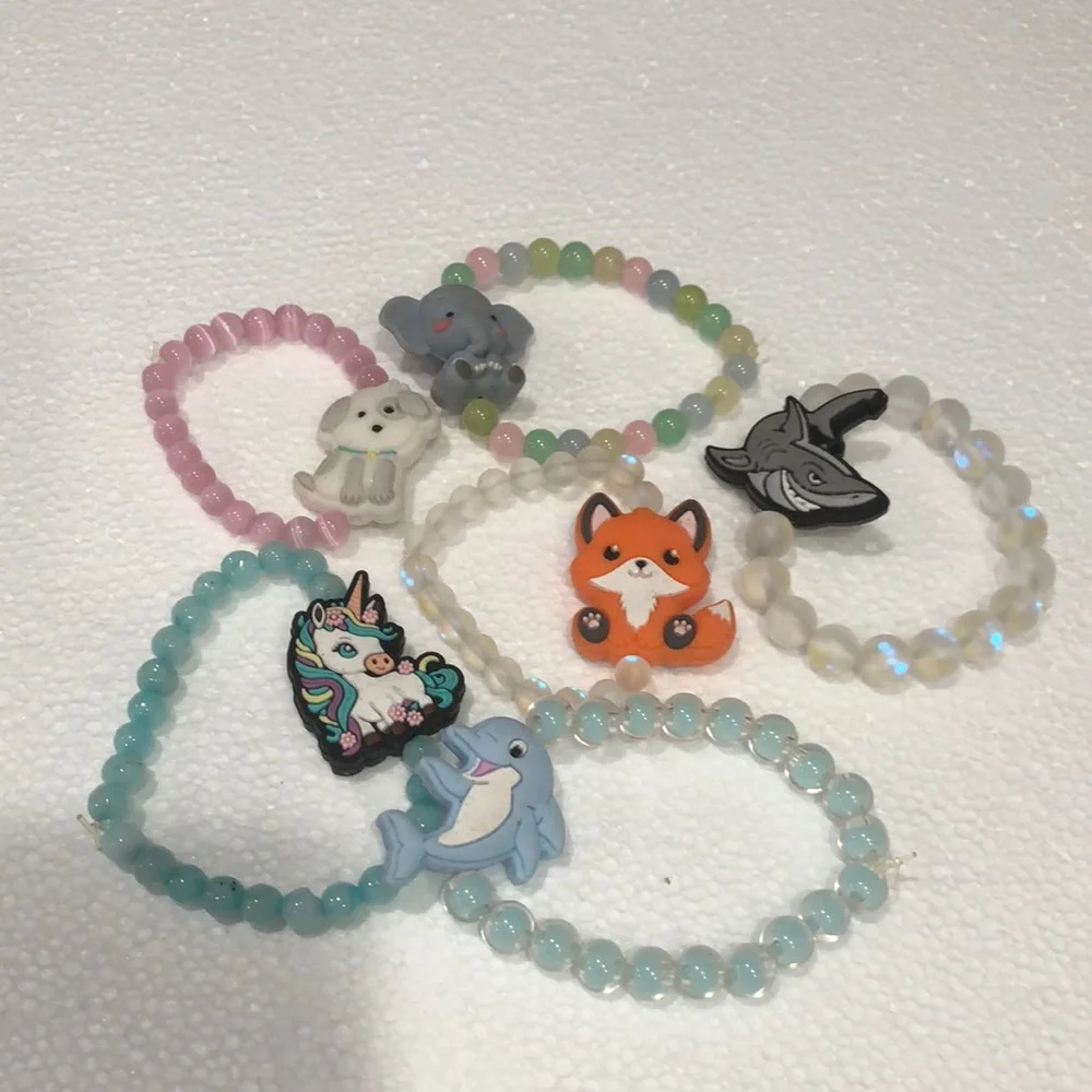 Animal Charm Beaded Bracelets bundle of 6